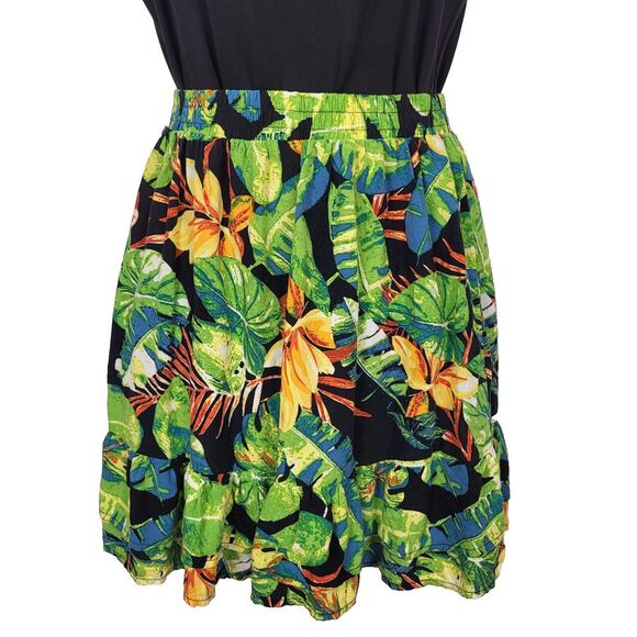 Rachel Roy X-Small Multi-Color Floral Mini Skirt Elastic Waist 2 Tier Peplum - Picture 5 of 12